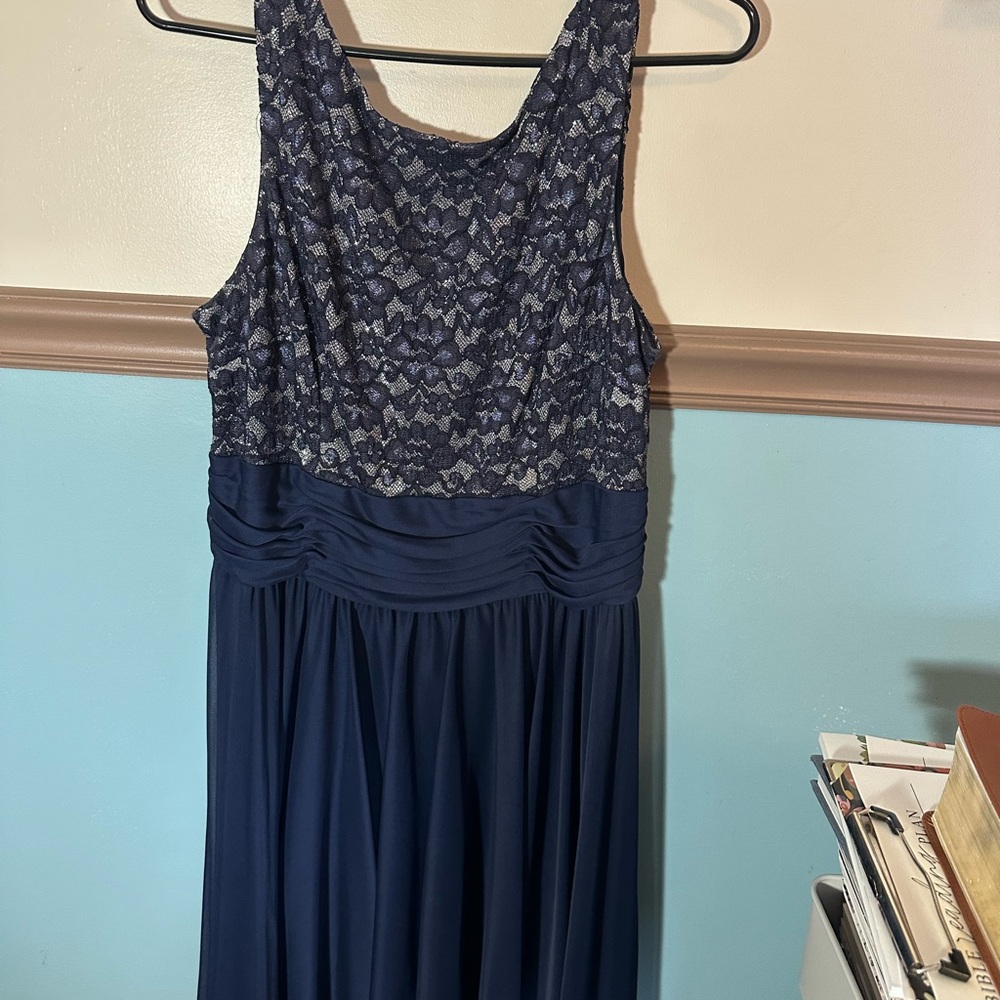 Navy Lace Formal Dress